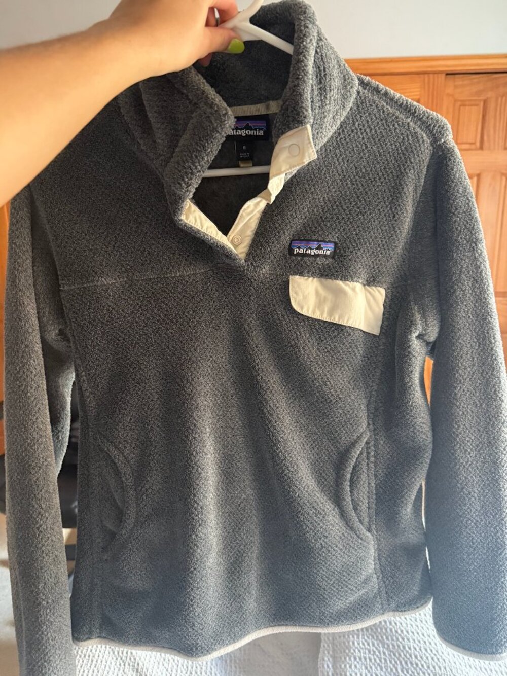 Patagonia Better Sweater Snap-T Fleece Pullover – Gray/Cream (Size M)